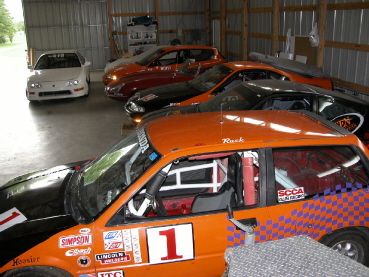 Cars in building